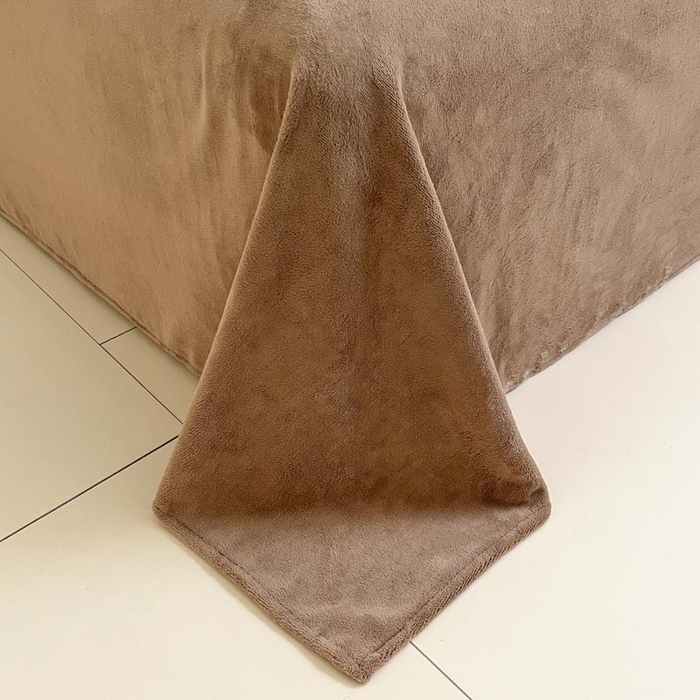 91家纺网 家纺一手货源 找家纺 ab家纺 2025新款贝壳边消光牛奶绒四件套 米灰