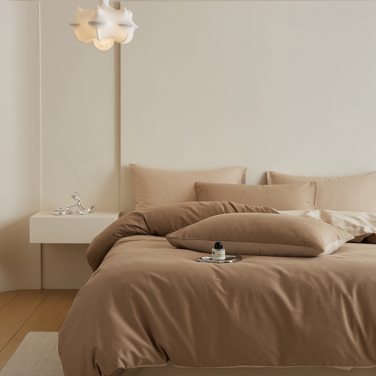 91家纺网 家纺一手货源 找家纺 禾时 2025新款A类全棉纯棉贡缎磨毛双拼色四件套 莫百草