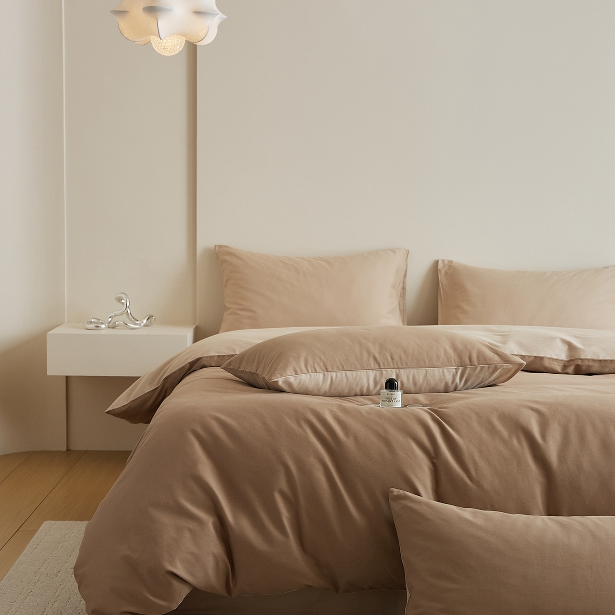 91家纺网 家纺一手货源 找家纺 禾时 2025新款A类全棉纯棉贡缎磨毛双拼色四件套 莫百草