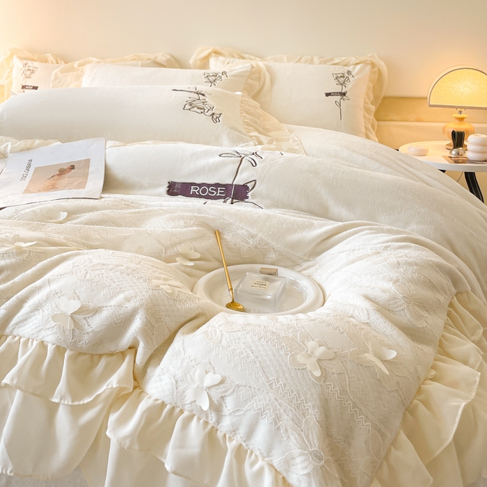 91家纺网 家纺一手货源 找家纺 （总）ab家纺 2025新款高克重牛奶绒四件套-初恋