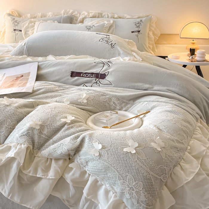 91家纺网 家纺一手货源 找家纺 （总）ab家纺 2025新款高克重牛奶绒四件套-初恋