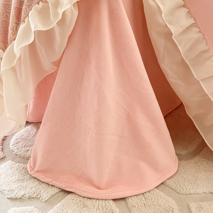 91家纺网 家纺一手货源 找家纺 ab家纺 2025新款高克重牛奶绒四件套-初恋 初恋梦幻粉