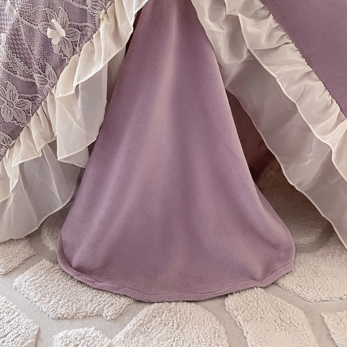 91家纺网 家纺一手货源 找家纺 ab家纺 2025新款高克重牛奶绒四件套-初恋 初恋香芋紫