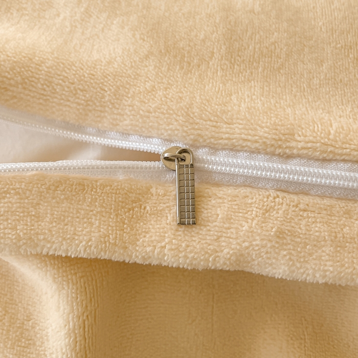 91家纺网 家纺一手货源 找家纺 ab家纺 2025新款高克重牛奶绒四件套-初恋 初恋杏黄