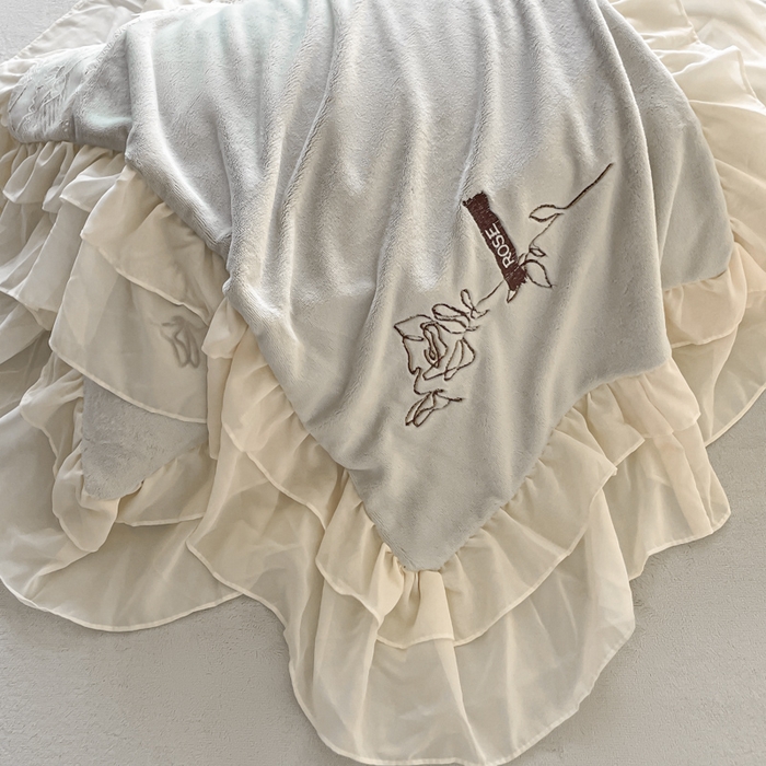 91家纺网 家纺一手货源 找家纺 ab家纺 2025新款高克重牛奶绒四件套-初恋 初恋嫩绿