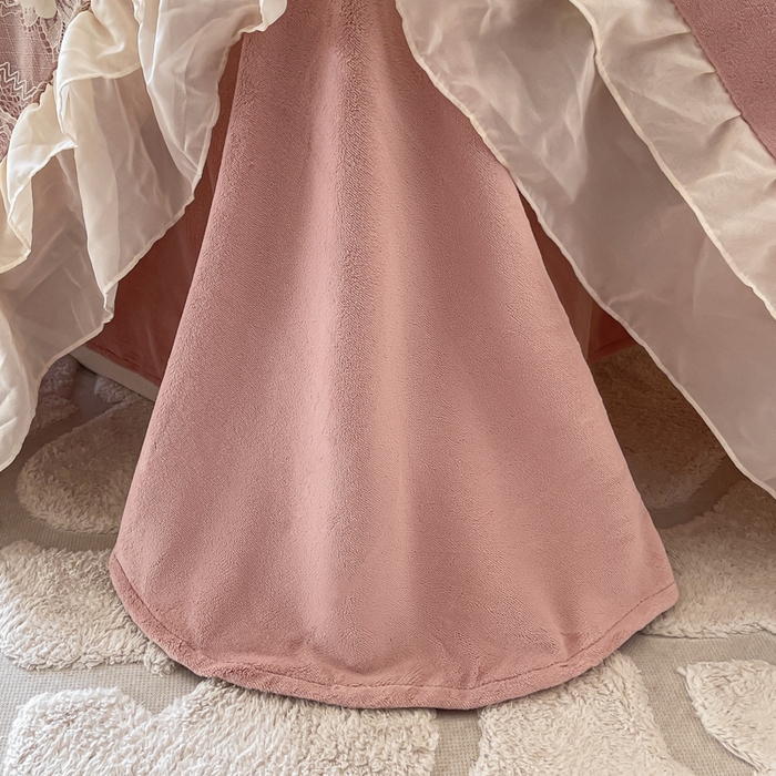 91家纺网 家纺一手货源 找家纺 ab家纺 2025新款高克重牛奶绒四件套-初恋 初恋藕粉