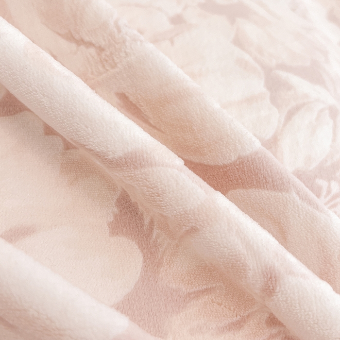 91家纺网 家纺一手货源 找家纺 倾慕家纺 2026新款舒适保暖立体浮雕绒系列单被套 繁华倾心粉