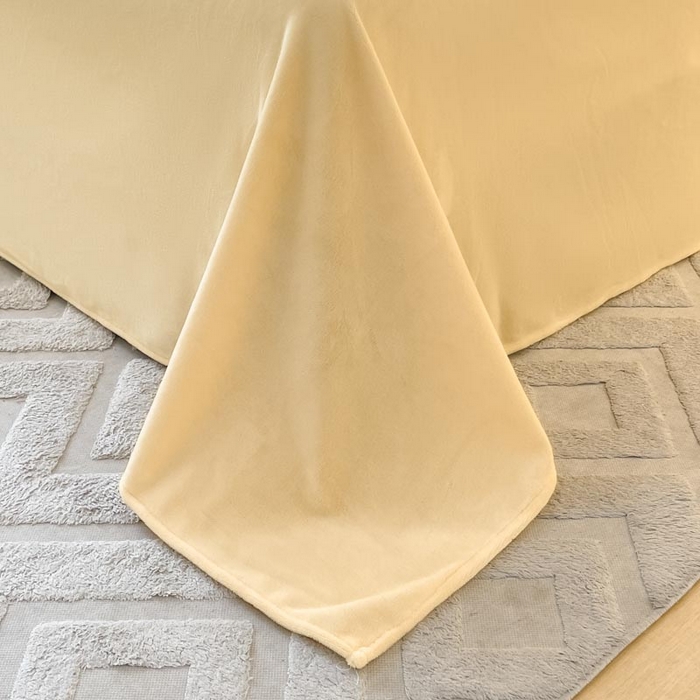 91家纺网 家纺一手货源 找家纺 ab家纺 2025新款厚实保暖牛奶绒四件套-碟鸢 碟鸢-黄色