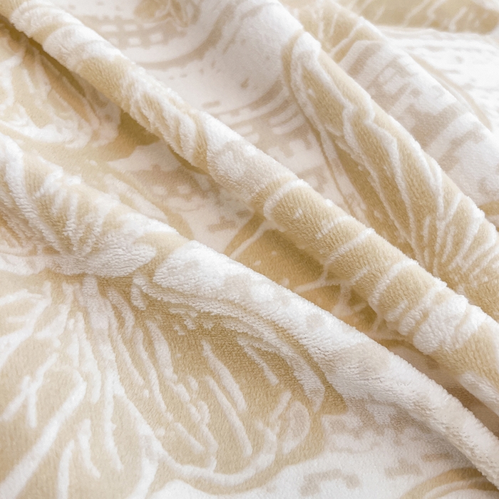 91家纺网 家纺一手货源 找家纺 倾慕家纺 2026新款舒适保暖立体浮雕绒系列单被套 蝴蝶流苏米