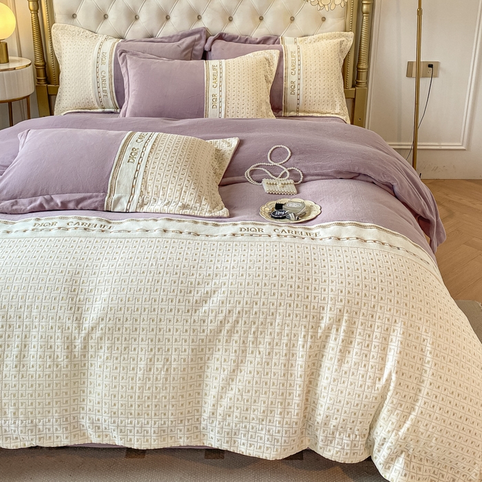 91家纺网 家纺一手货源 找家纺 ab家纺 2025新款邂逅高克重牛奶绒四件套 邂逅香芋紫