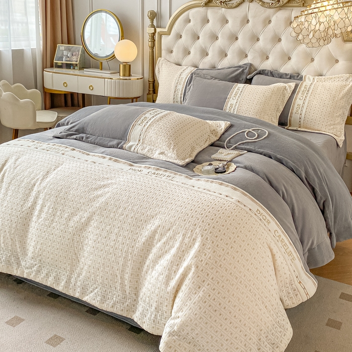 ab家纺 2025新款邂逅高克重牛奶绒四件套 邂逅深空灰