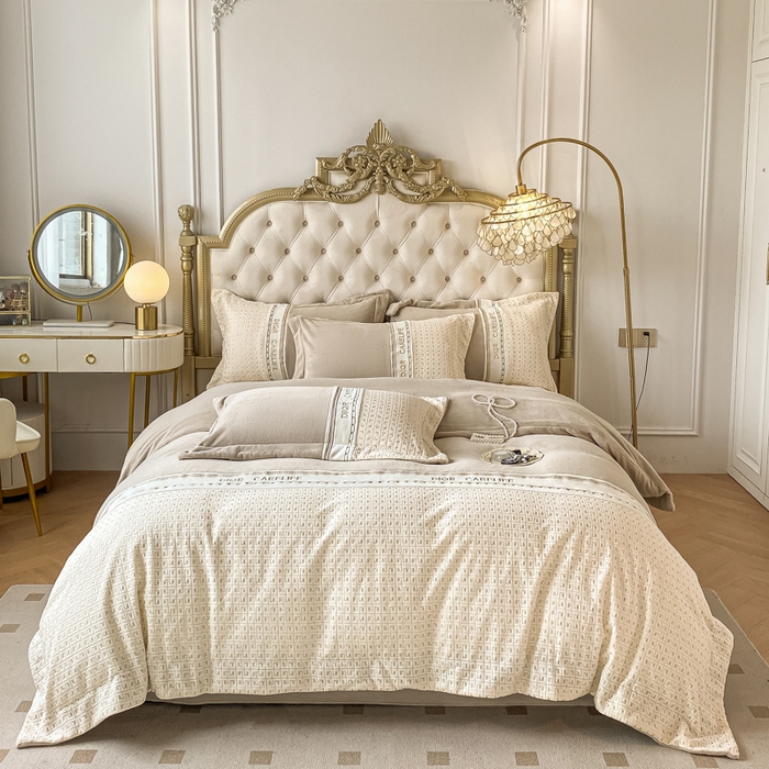 91家纺网 家纺一手货源 找家纺 ab家纺 2025新款邂逅高克重牛奶绒四件套 邂逅柯蓝灰