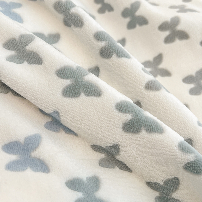 91家纺网 家纺一手货源 找家纺 倾慕家纺 2026新款舒适保暖立体浮雕绒系列单枕套 彩蝶蓝