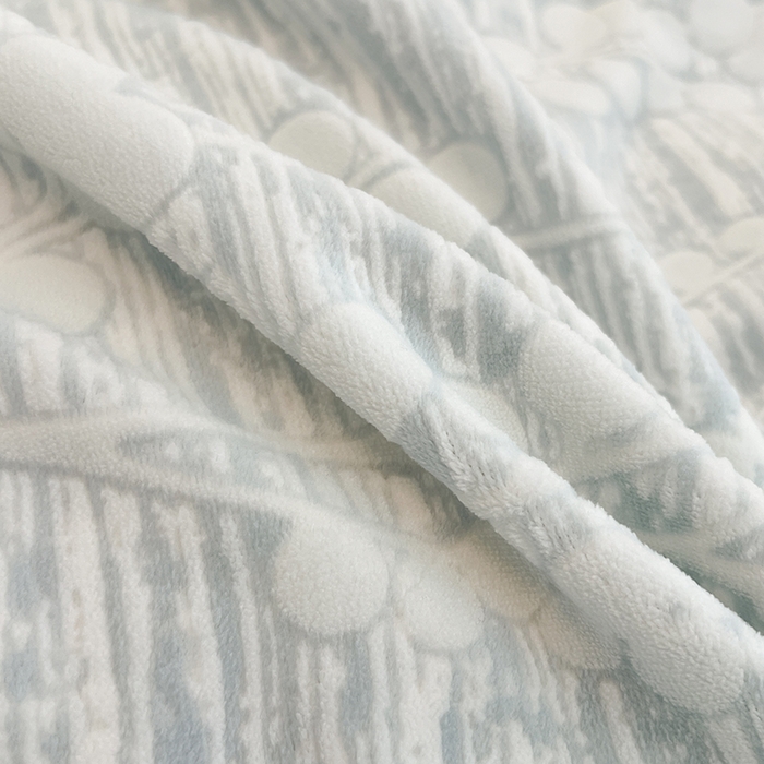 91家纺网 家纺一手货源 找家纺 倾慕家纺 2026新款舒适保暖立体浮雕绒系列单枕套 豆蔻年华蓝