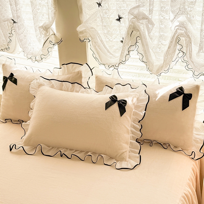 91家纺网 家纺一手货源 找家纺 （总）莉莉安家纺 2025新款牛奶绒床裙四件套-潘多拉系列（提供买家秀）