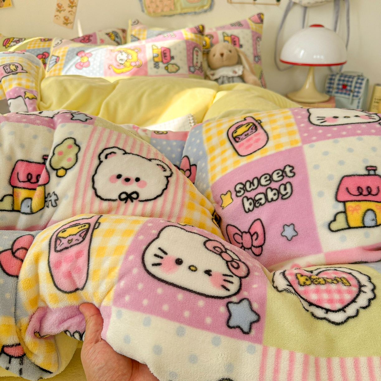 91家纺网 家纺一手货源 找家纺 （总）韩巢家纺 2025新款双面高克重牛奶绒被套单件被罩