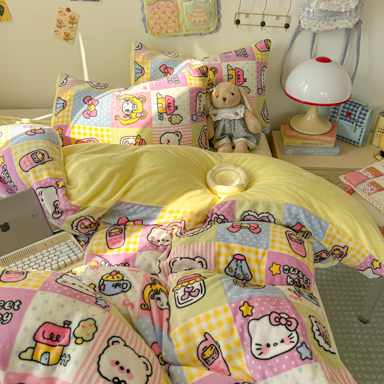 91家纺网 家纺一手货源 找家纺 （总）韩巢家纺 2025新款双面高克重牛奶绒被套单件被罩