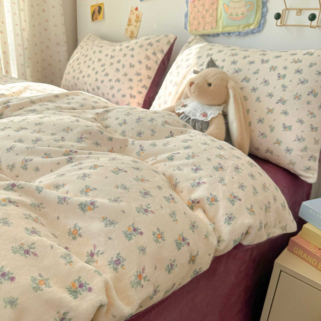 91家纺网 家纺一手货源 找家纺 （总）韩巢家纺 2025新款双面高克重牛奶绒被套单件被罩