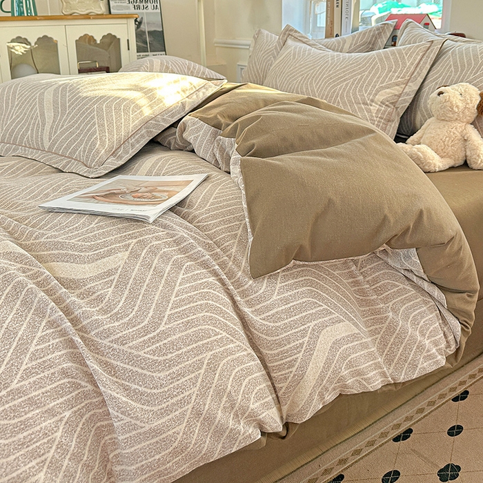 91家纺网 家纺一手货源 找家纺 优选直播新款全棉磨毛喷气印花四件套加厚纯棉三件套（一字绣工艺款）学生三件套 艾格拉