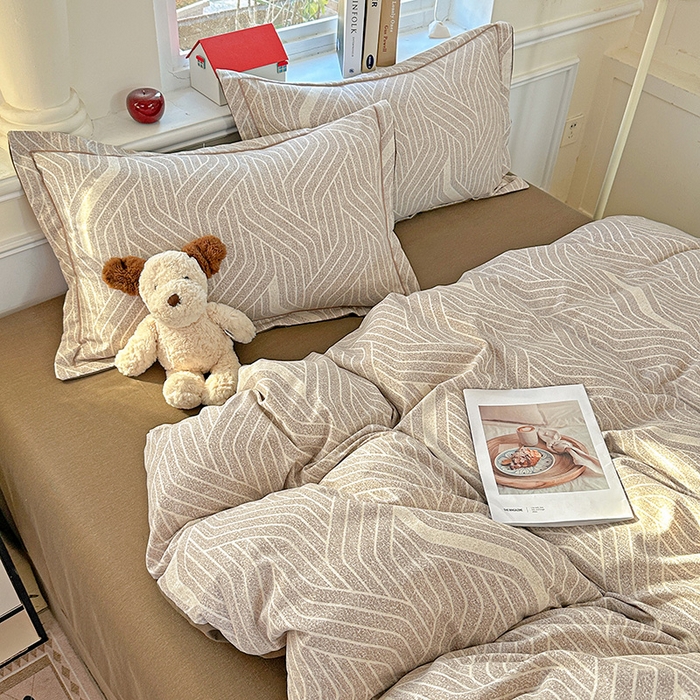 91家纺网 家纺一手货源 找家纺 优选直播新款全棉磨毛喷气印花四件套加厚纯棉三件套（一字绣工艺款）学生三件套 艾格拉