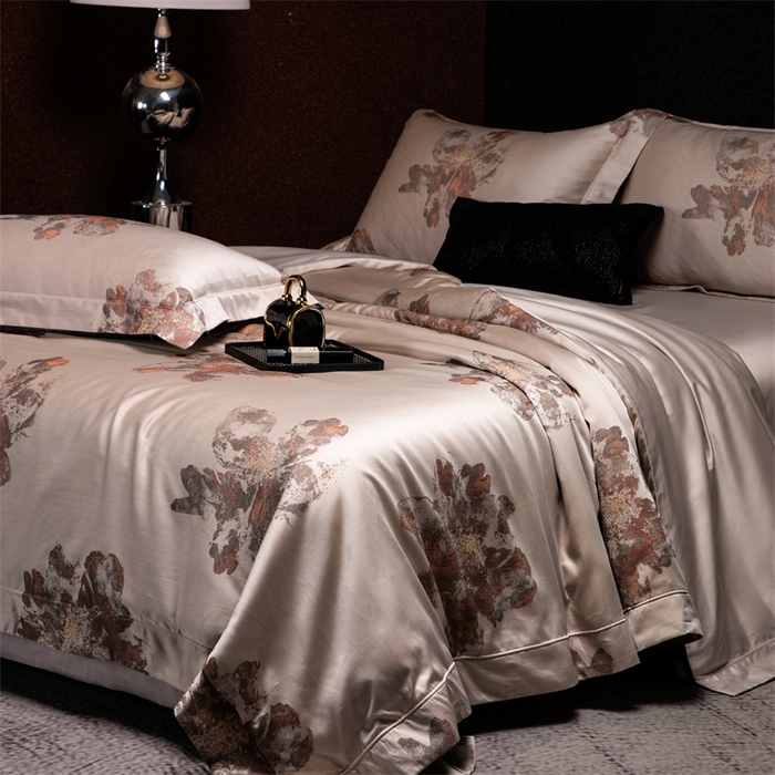 91家纺网 家纺一手货源 找家纺 （总）馨蕊家居 2025新款100S天丝棉色织提花四件套-慕然