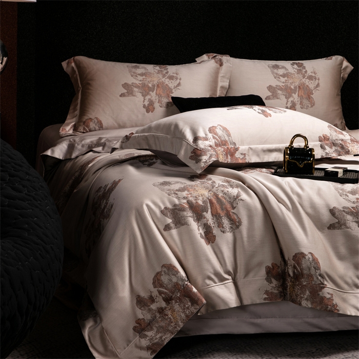 91家纺网 家纺一手货源 找家纺 （总）馨蕊家居 2025新款100S天丝棉色织提花四件套-慕然