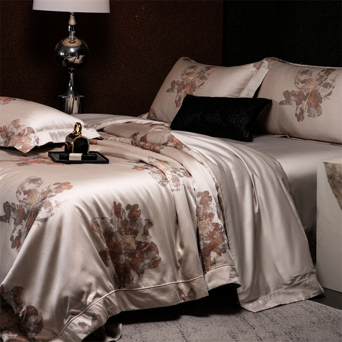 91家纺网 家纺一手货源 找家纺 （总）馨蕊家居 2025新款100S天丝棉色织提花四件套-慕然