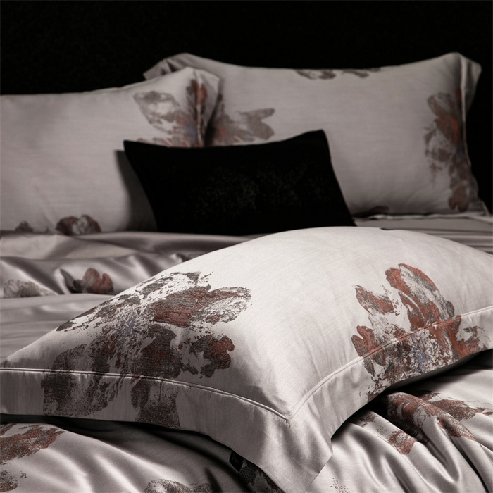 91家纺网 家纺一手货源 找家纺 馨蕊家居 2025新款100S天丝棉色织提花四件套-慕然 慕然-云灰