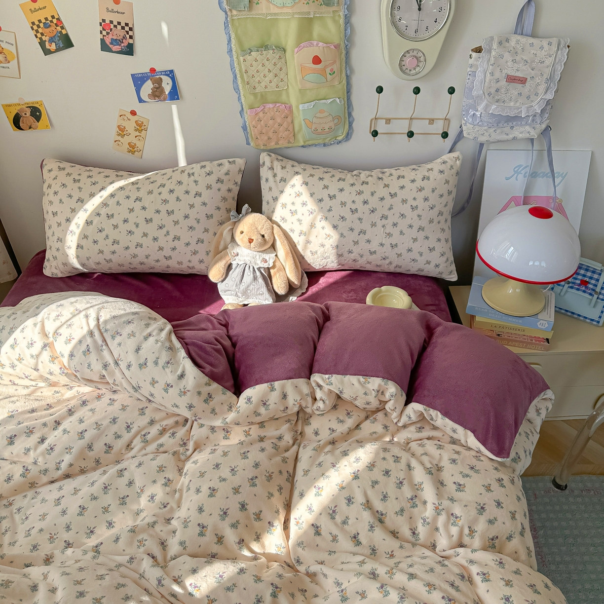 91家纺网 家纺一手货源 找家纺 韩巢家纺 2025新款双面高克重牛奶绒被套单件被罩 繁花似梦