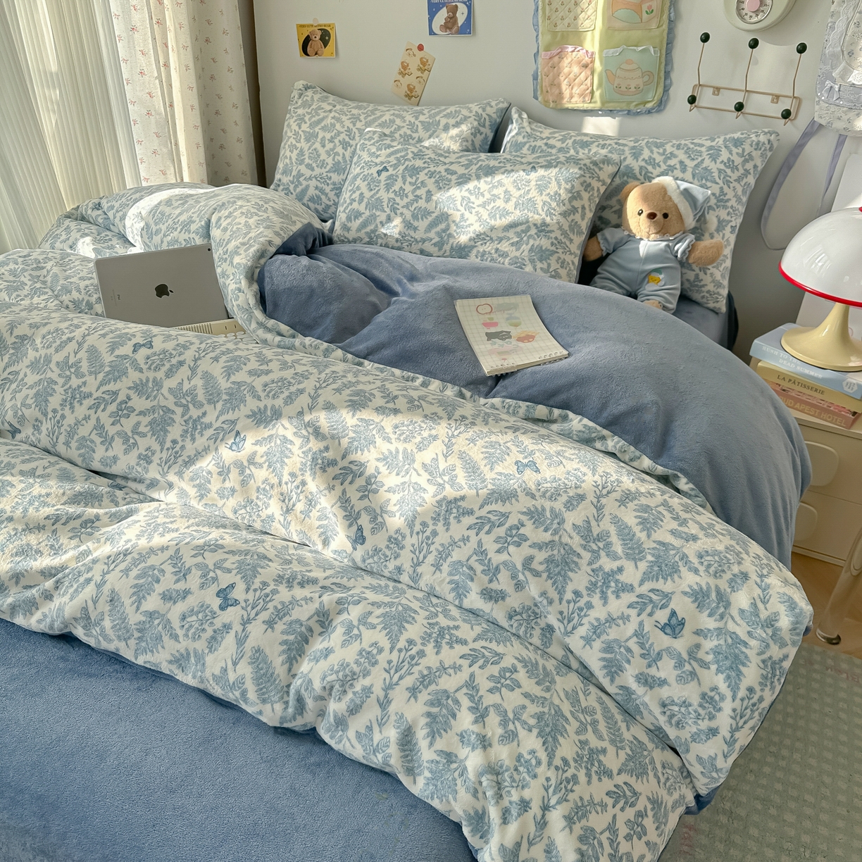 91家纺网 家纺一手货源 找家纺 韩巢家纺 2025新款双面高克重牛奶绒被套单件被罩 风沙沙