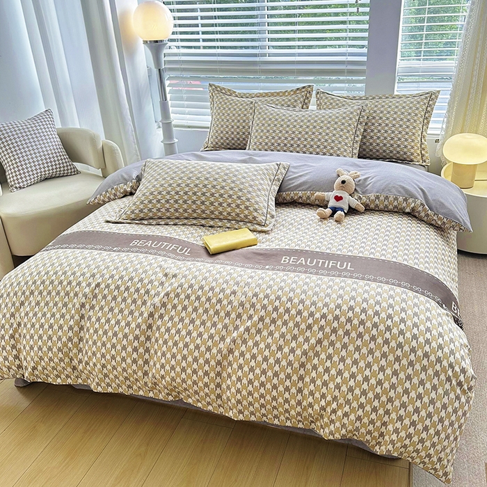 91家纺网 家纺一手货源 找家纺 大G家纺 2025新品礼盒装加厚宝宝棉淘宝控价不低于129.9其他平台不控价 千鸟格-咖