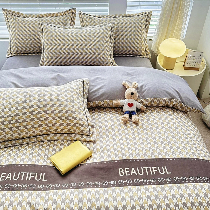 91家纺网 家纺一手货源 找家纺 大G家纺 2025新品礼盒装加厚宝宝棉淘宝控价不低于129.9其他平台不控价 千鸟格-咖