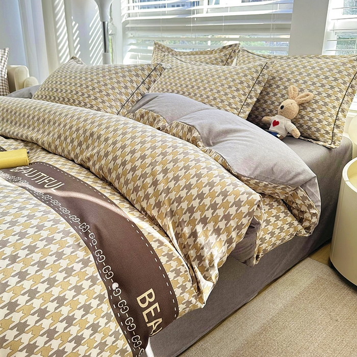 91家纺网 家纺一手货源 找家纺 大G家纺 2025新品礼盒装加厚宝宝棉淘宝控价不低于129.9其他平台不控价 千鸟格-咖