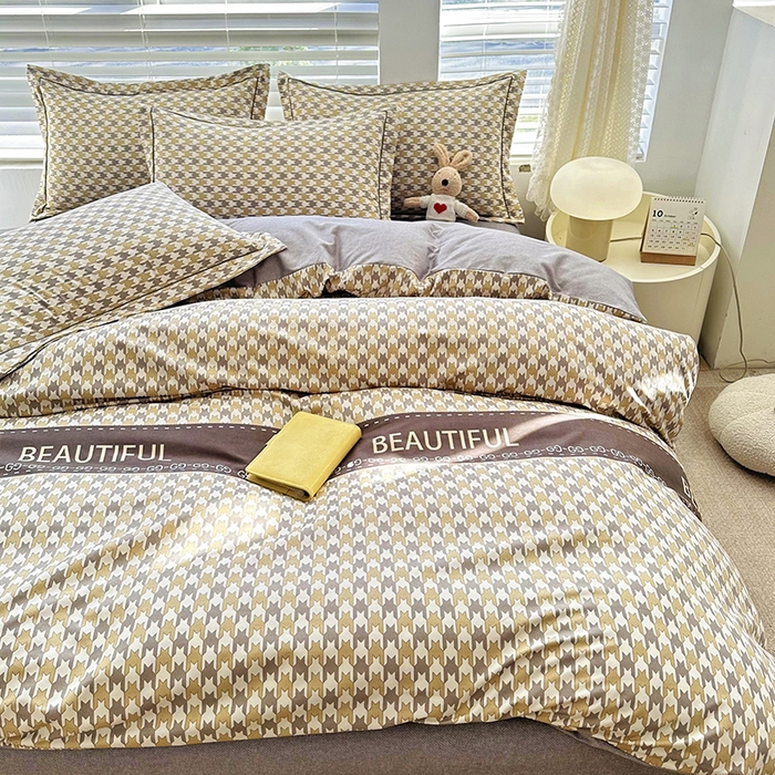 91家纺网 家纺一手货源 找家纺 大G家纺 2025新品礼盒装加厚宝宝棉淘宝控价不低于129.9其他平台不控价 千鸟格-咖