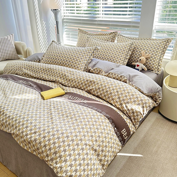 91家纺网 家纺一手货源 找家纺 大G家纺 2025新品礼盒装加厚宝宝棉淘宝控价不低于129.9其他平台不控价 千鸟格-咖