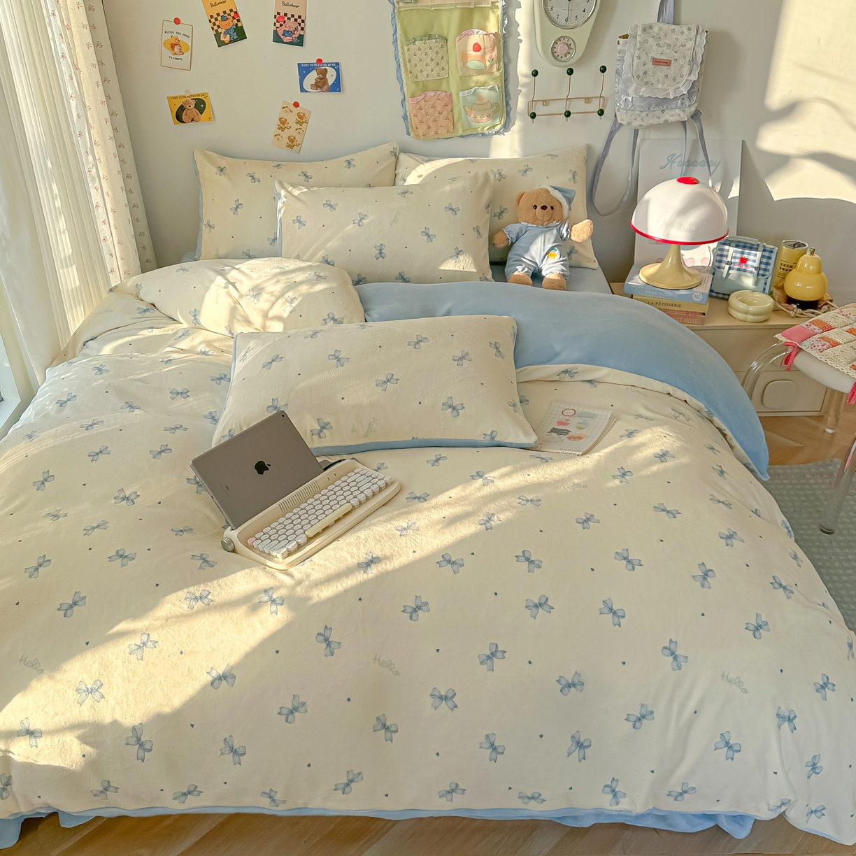 91家纺网 家纺一手货源 找家纺 韩巢家纺 2025新款双面高克重牛奶绒被套单件被罩 梦幻