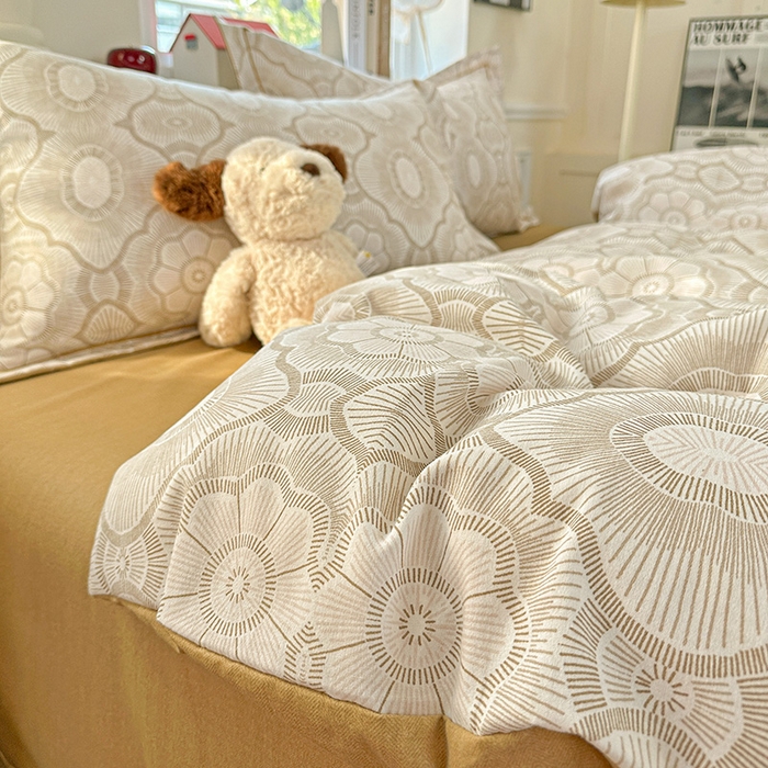 91家纺网 家纺一手货源 找家纺 优选直播新款全棉磨毛喷气印花四件套加厚纯棉三件套（一字绣工艺款）学生三件套 萝莉