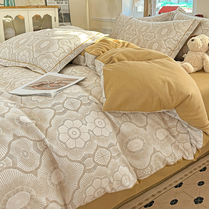 91家纺网 家纺一手货源 找家纺 优选直播新款全棉磨毛喷气印花四件套加厚纯棉三件套（一字绣工艺款）学生三件套 萝莉