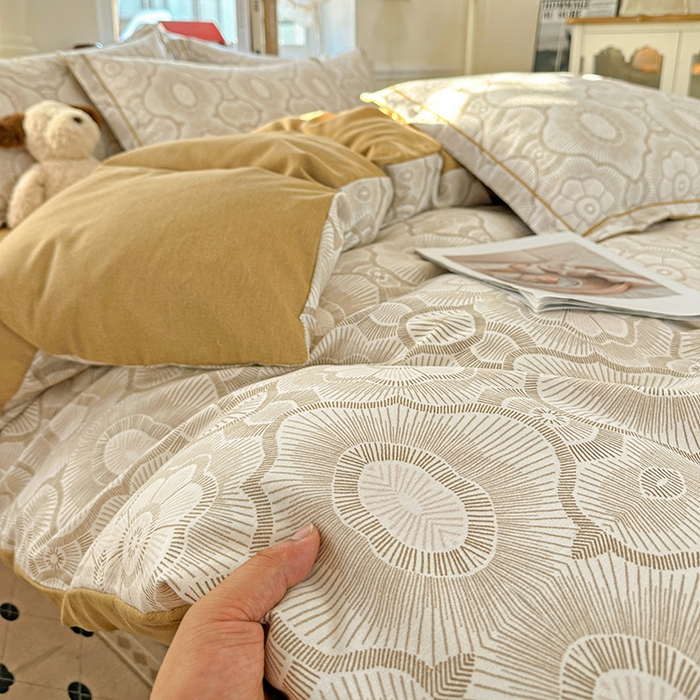 91家纺网 家纺一手货源 找家纺 优选直播新款全棉磨毛喷气印花四件套加厚纯棉三件套（一字绣工艺款）学生三件套 萝莉