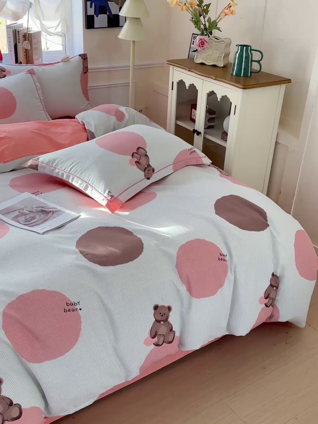 91家纺网 家纺一手货源 找家纺 优选直播新款全棉磨毛喷气印花四件套加厚纯棉三件套（一字绣工艺款）学生三件套 青枝语