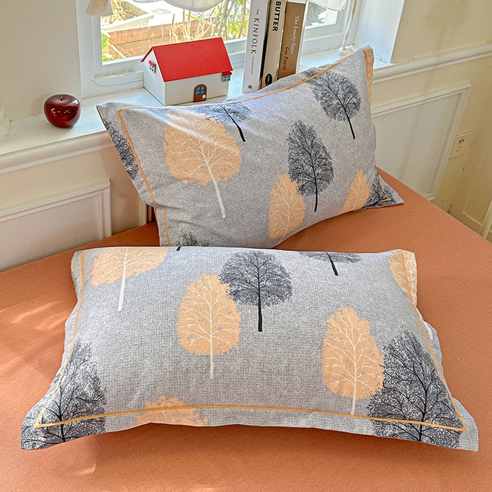 91家纺网 家纺一手货源 找家纺 优选直播新款全棉磨毛喷气印花四件套加厚纯棉三件套（一字绣工艺款）学生三件套 秋韵