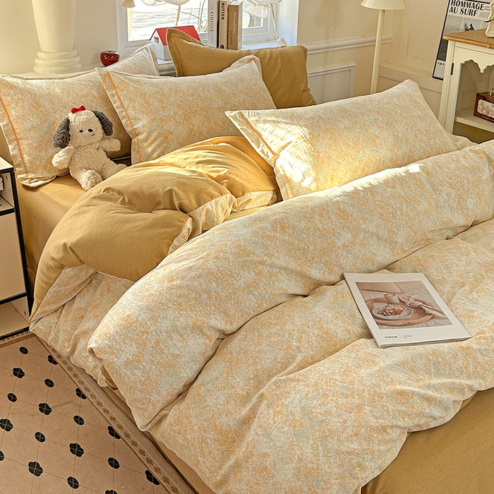 91家纺网 家纺一手货源 找家纺 优选直播新款全棉磨毛喷气印花四件套加厚纯棉三件套（一字绣工艺款）学生三件套 柔晖