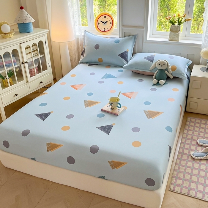 91家纺网 家纺一手货源 找家纺 （总）禧安居 2025新款高支高密活性印染全棉床笠印花床笠单床笠（支持定制尺寸）