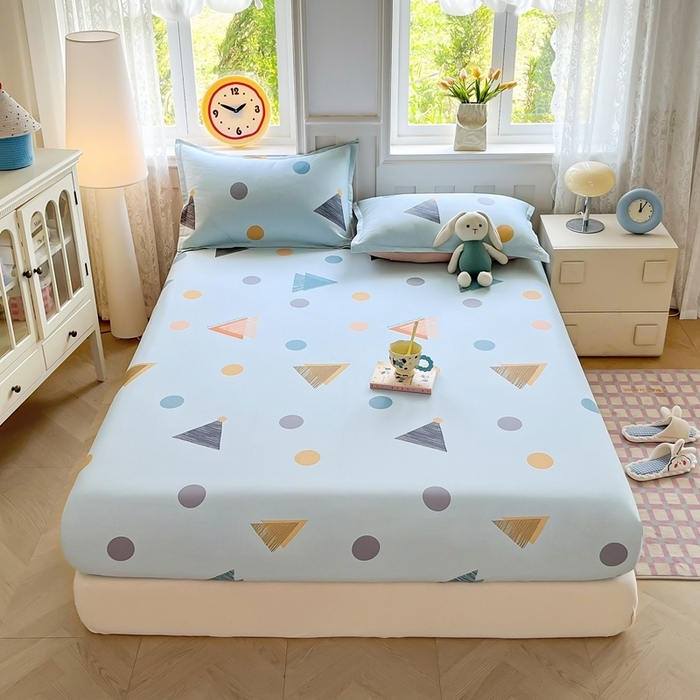 91家纺网 家纺一手货源 找家纺 （总）禧安居 2025新款高支高密活性印染全棉床笠印花床笠单床笠（支持定制尺寸）