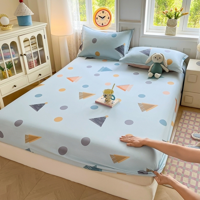 91家纺网 家纺一手货源 找家纺 （总）禧安居 2025新款高支高密活性印染全棉床笠印花床笠单床笠（支持定制尺寸）