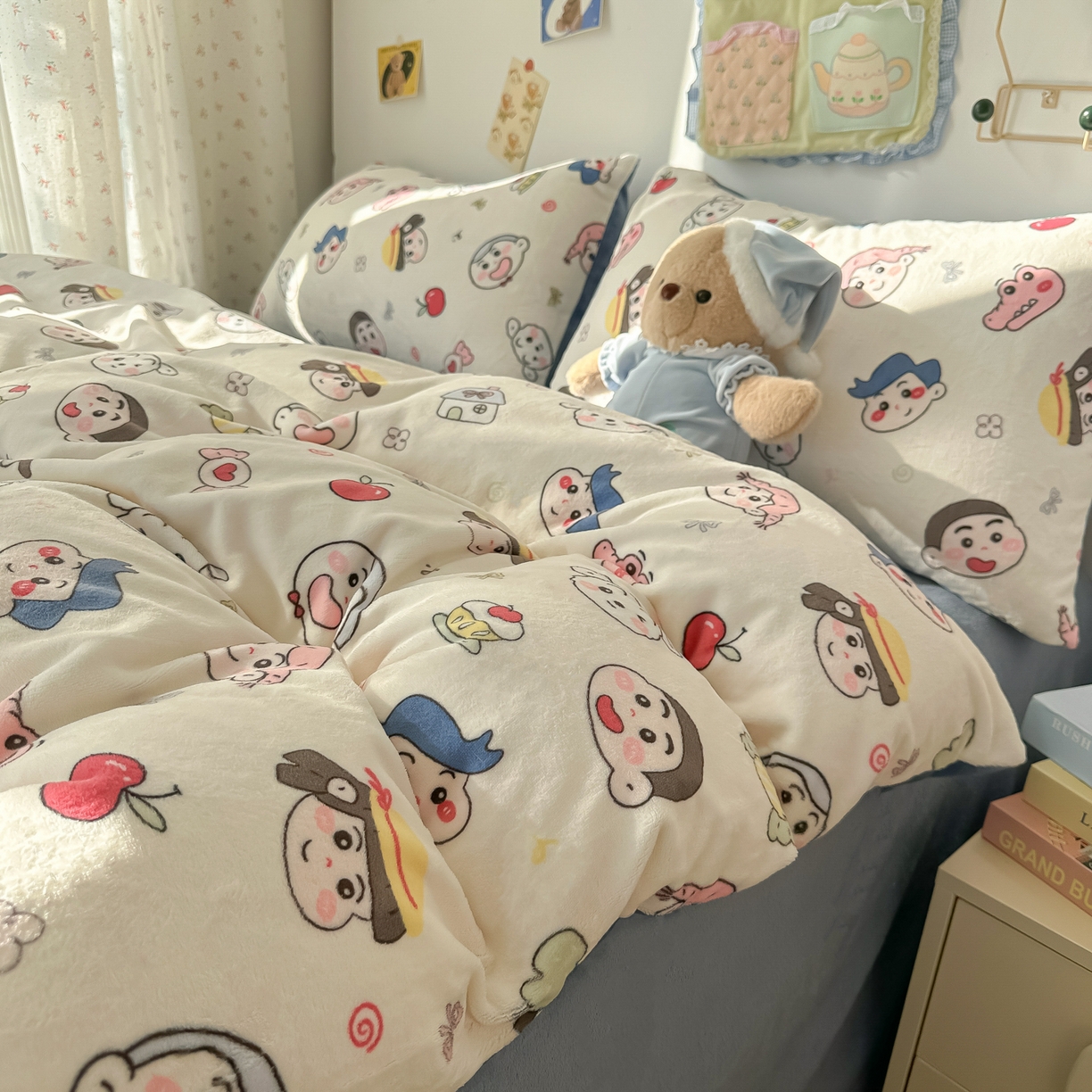 韩巢家纺 2025新款双面高克重牛奶绒被套单件被罩 小小新