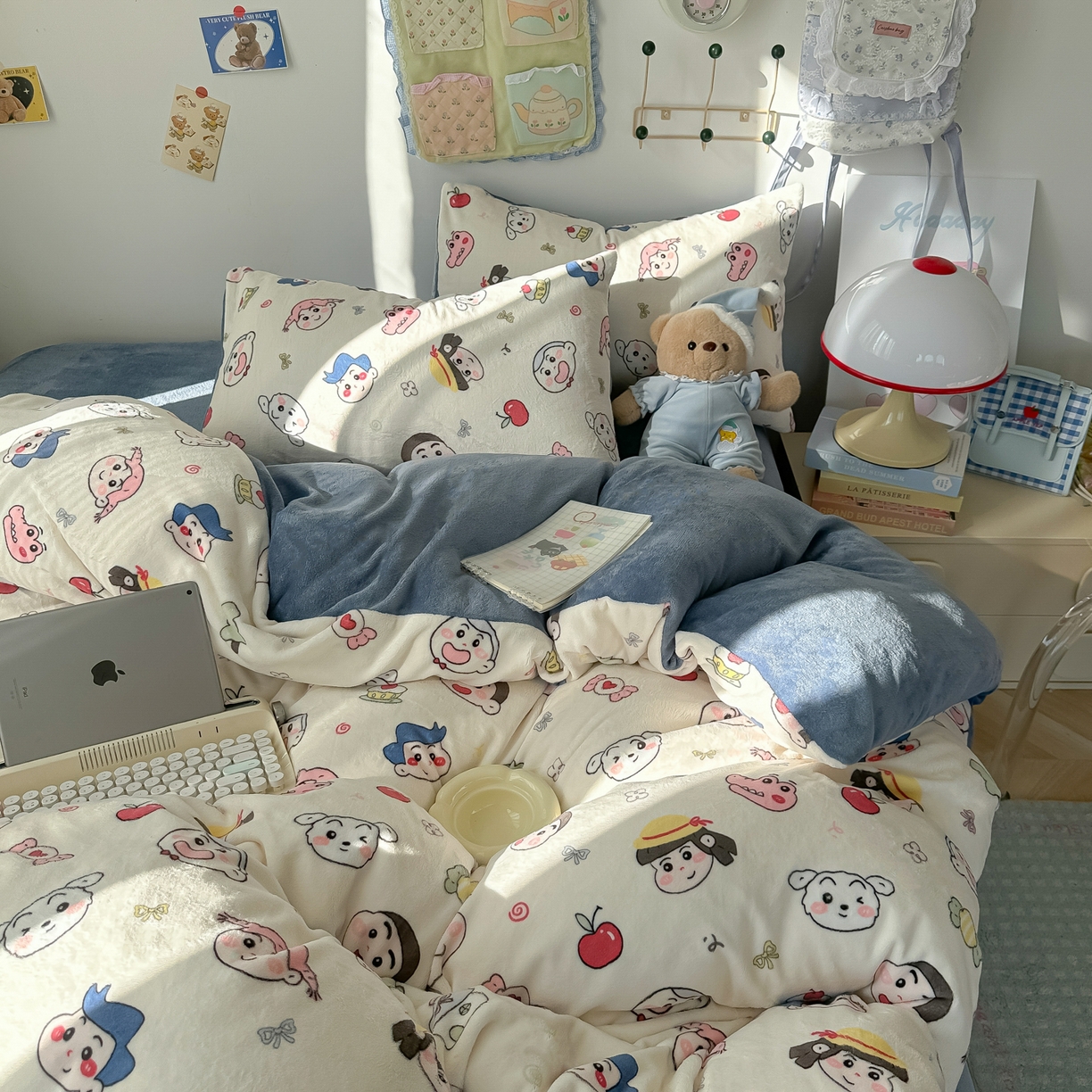 91家纺网 家纺一手货源 找家纺 韩巢家纺 2025新款双面高克重牛奶绒被套单件被罩 小小新