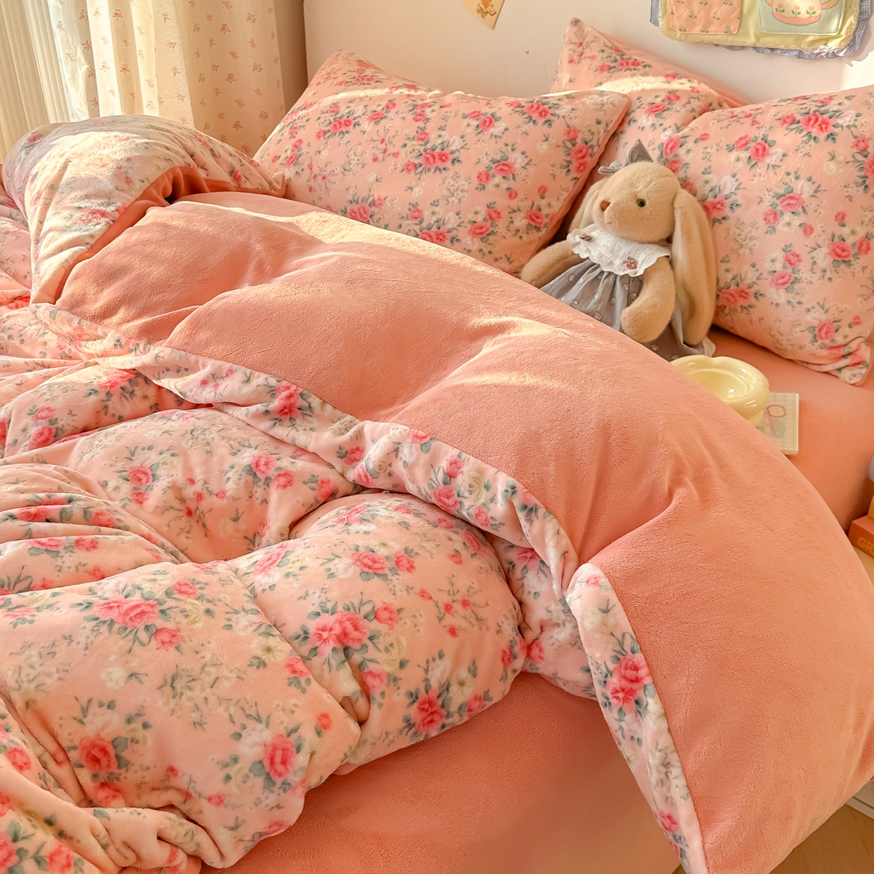 91家纺网 家纺一手货源 找家纺 韩巢家纺 2025新款双面高克重牛奶绒被套单件被罩 星辰闪烁