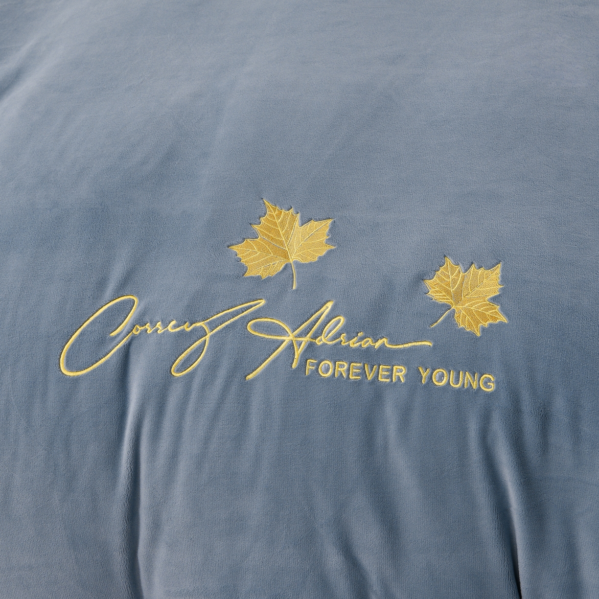 91家纺网 家纺一手货源 找家纺 湘雪家居  2025新款高克重纯色刺绣牛奶绒床盖款钟爱系列四件套-提供买家秀 钟爱款-槟利兰