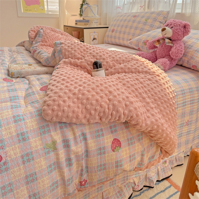 91家纺网 家纺一手货源 找家纺 （总）繁花家居 2025新款床盖豆豆被套春秋被套冬被云感超软木棉被子被芯